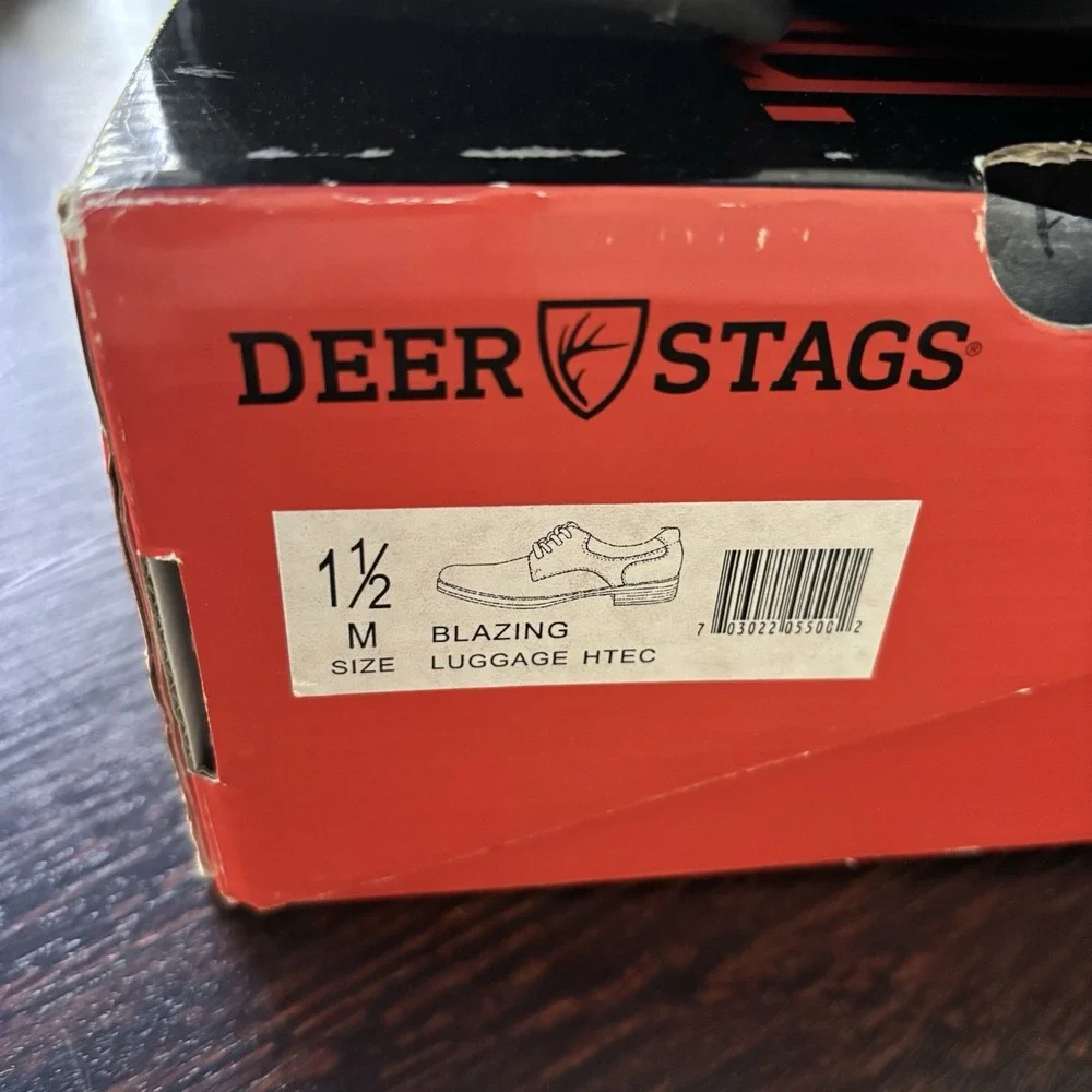 Deer Stags Kids Blazing Oxford Big Boys Shoes Size 1.5 M, Brown Luggage‎ Nice!